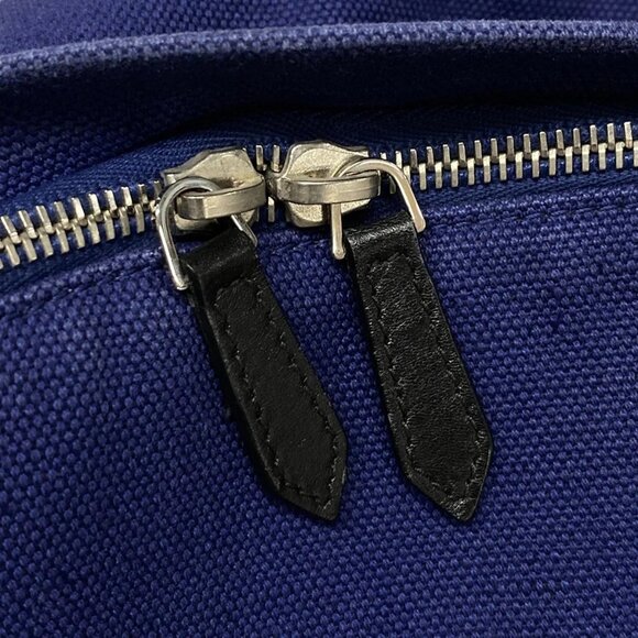 Auth BALENCIAGA Navy Backpack 392007 Blue Black Canvas Leather - Backpack - Picture 9 of 15